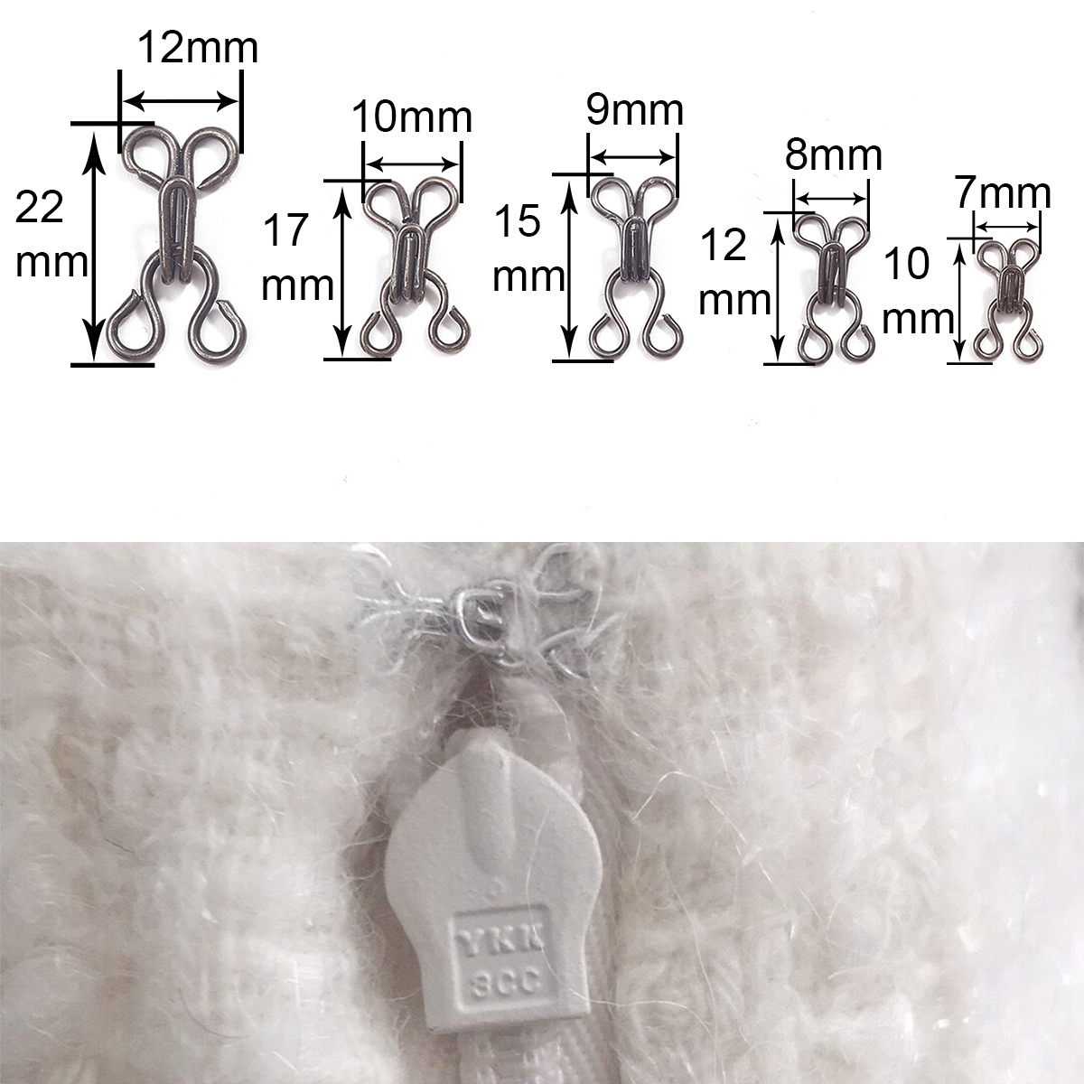 Hook Eye Fastener - Zestaw 24 szt. metalowych zapięć z