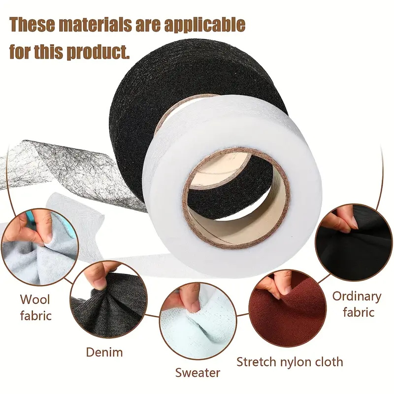 Hem Tape Fusible - 4 rolki żelazka na taśmie obszywającej