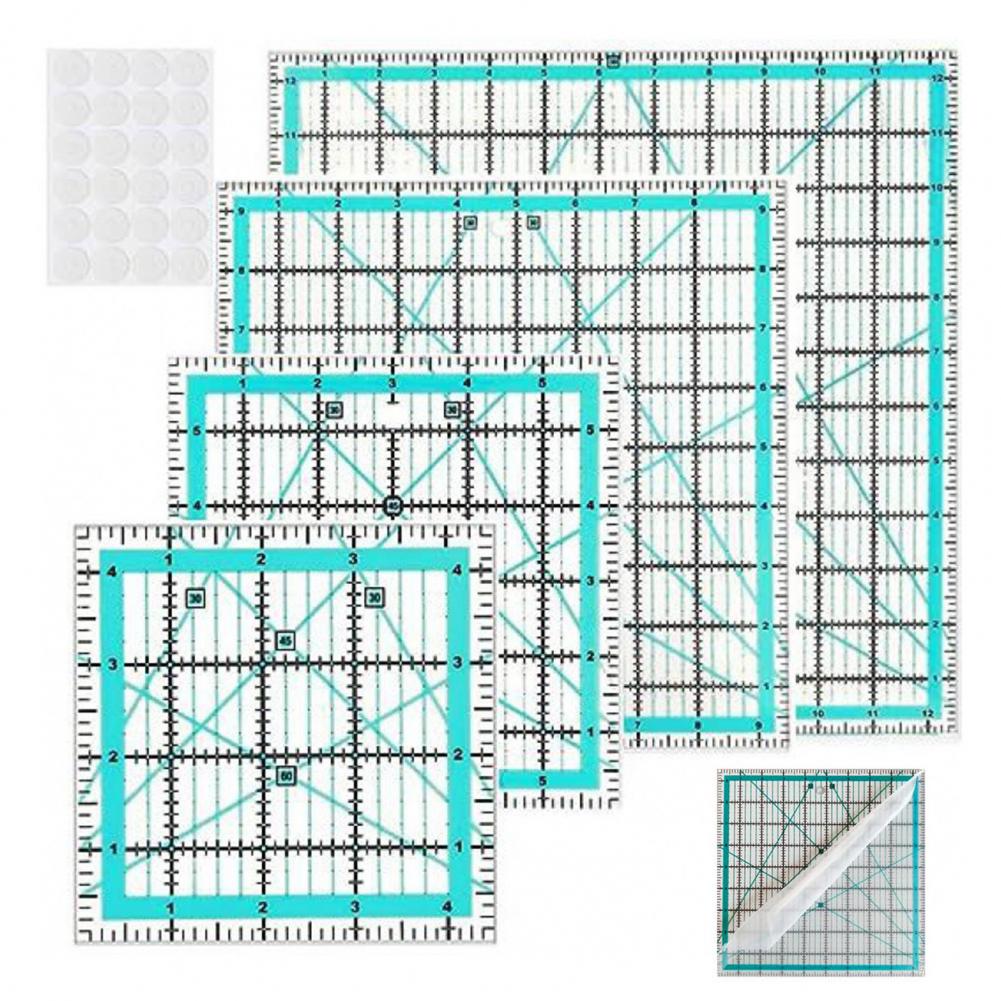 Quilting Ruler Square - 4 szt. Akrylowa linijka do pikowania