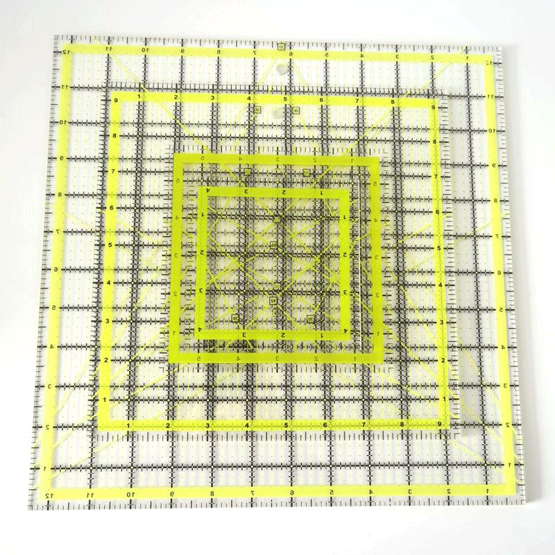 Quilting Ruler Square - 4 szt. Kwadratowe akrylowe linijki do