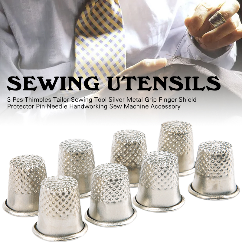 Sewing Pin Cushion - 3 sztuk naparstek metalowe szycie naparstki