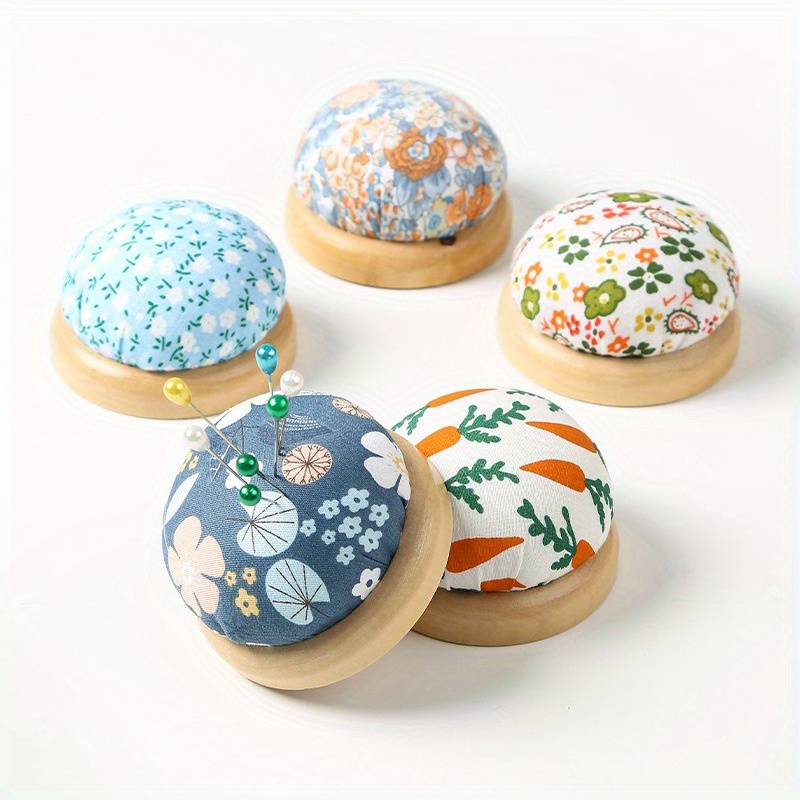 Sewing Pin Cushion - 1Pc Ramdon Color Wood Stand Cloth