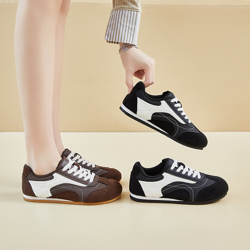 Sewing Cotton - Damskie skórzane buty sportowe, buty codzienne