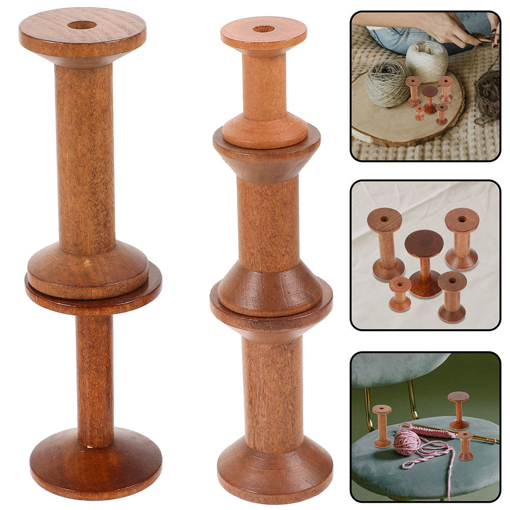 Thread Bobbins Empty - 7 szt. Drewniane szpulki na nici