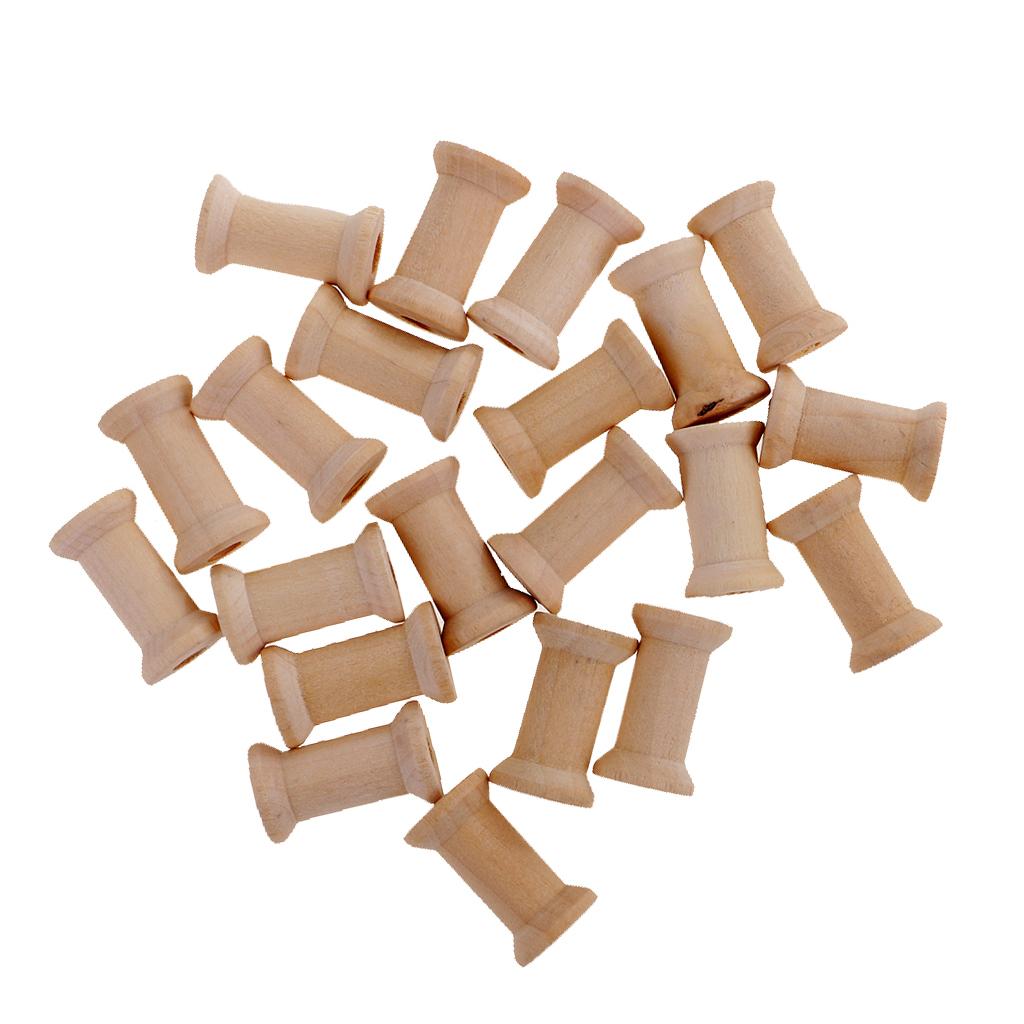 Thread Bobbins Empty - Drewniany Zestaw Pustych Szpulek 20 Sztuk
