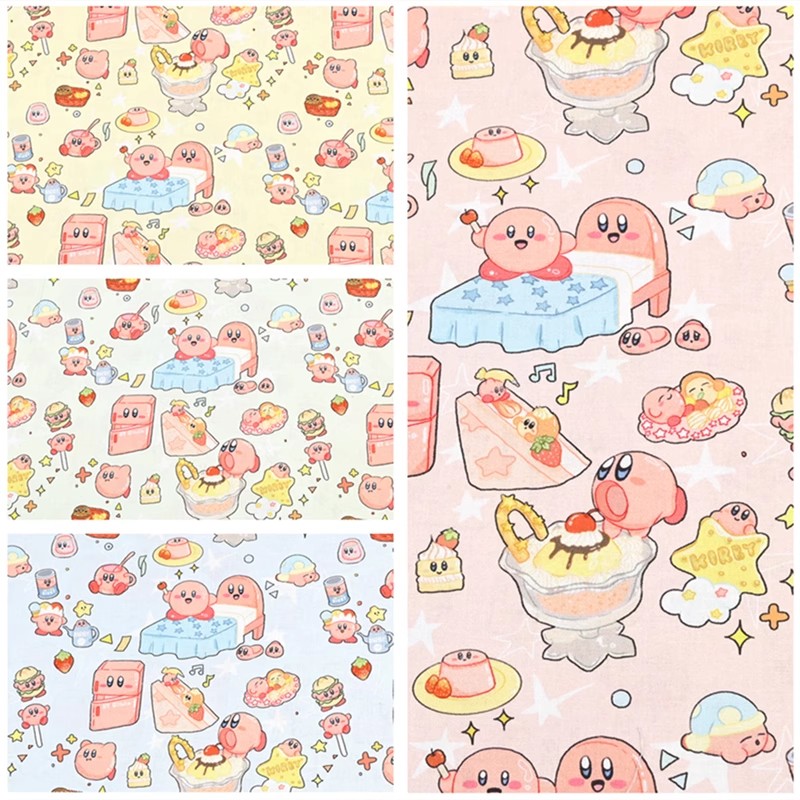Sewing In Textile - Cartoon Kirby 100 tkanina bawełniana materiał