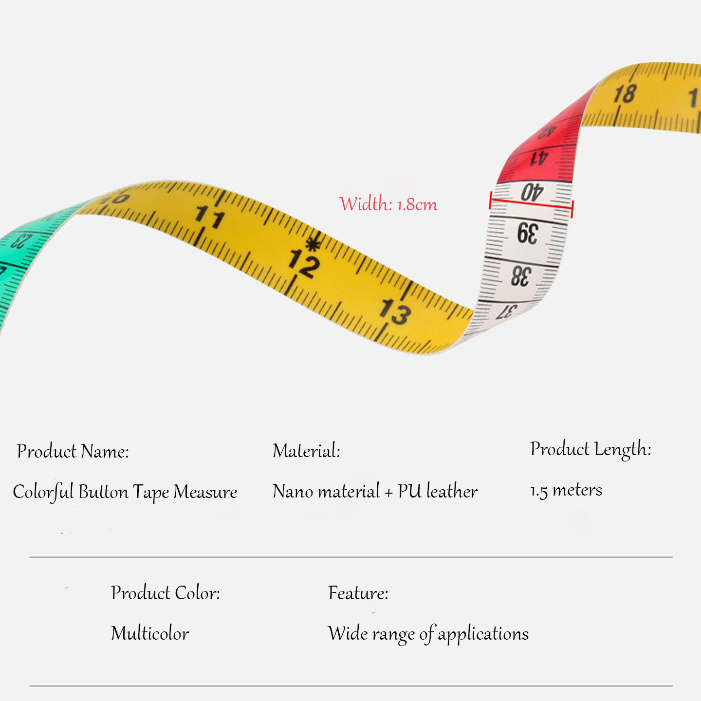 Kolorowa miarka krawiecka 1.5M – Sewing Gauge Ruler recenzja i cena