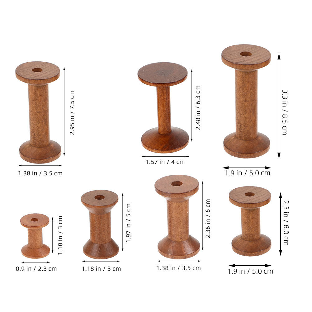 7 szt. Drewniane szpulki na ni – Thread Bobbins Empty recenzja i cena