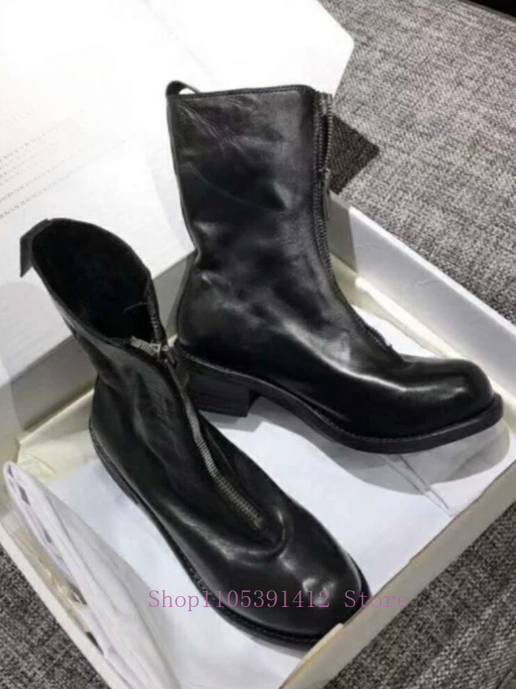 Luksusowe męskie buty ze skóry – Sewing Front Zipper recenzja i cena
