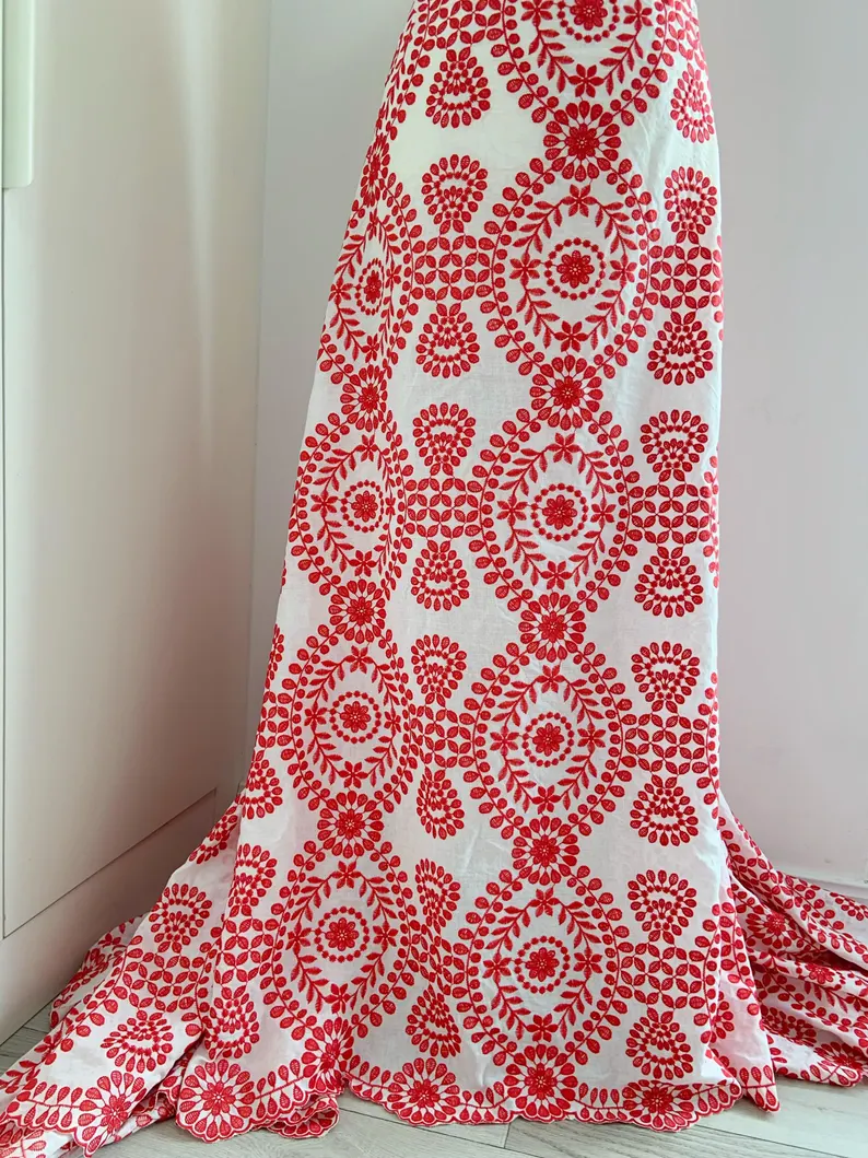 Biała bawełniana koronkowa tka – Sewing Eyelet Fabric recenzja i cena